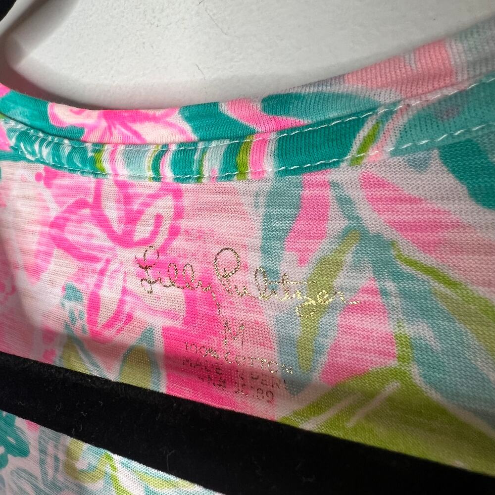 Lilly Pulitzer Floral T-Shirt Size Medium - Picture 3 of 6